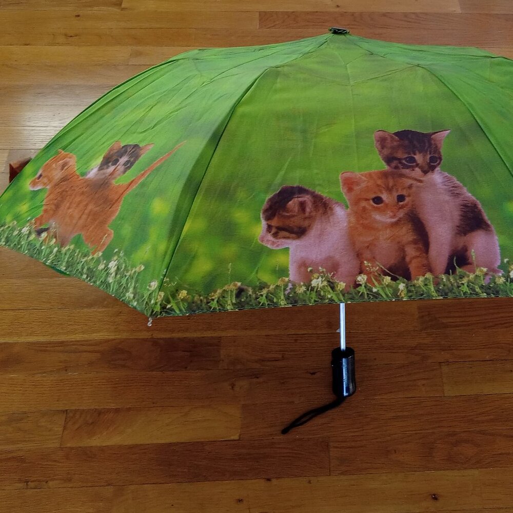 Rainkist Grass Green Kitten Pop-Up Umbrella